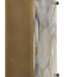 Jamie Young Adeline Square Wall Sconce In Agate Resin & Antique Brass Sconces