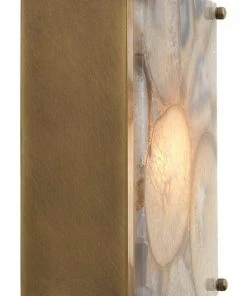 Jamie Young Adeline Square Wall Sconce In Agate Resin & Antique Brass Sconces