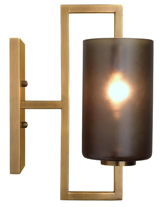 Jamie Young Blueprint Sconce In Antique Brass Metal & Grey Glass Sconces 5 Jamie Young Blueprint Sconce In Antique Brass Metal & Grey Glass Sconces
