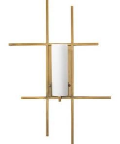 Sconces Jamie Young Geneva Wall Sconce In Antique Brass W/ Opal White Resin Shade