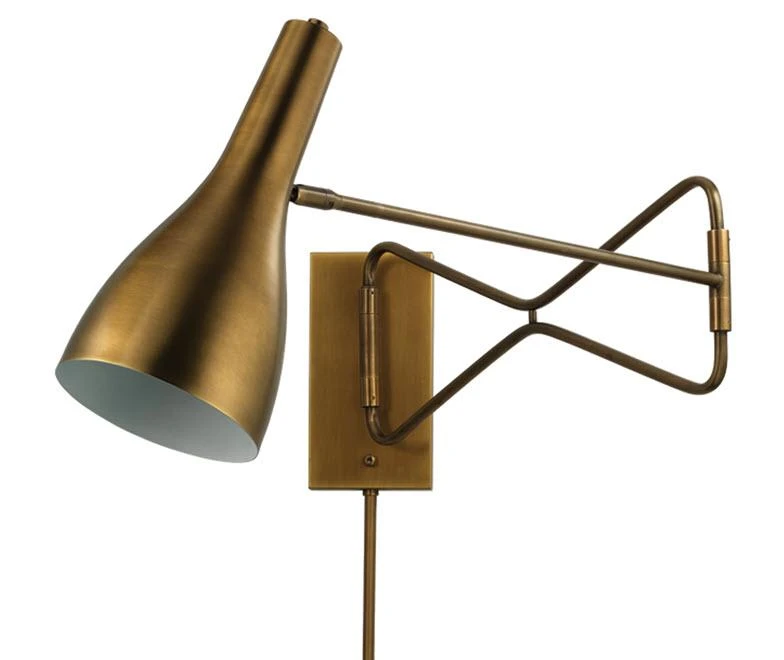 Jamie Young Lenz Swing Arm Wall Sconce In Antique Brass 3 Jamie Young Lenz Swing Arm Wall Sconce In Antique Brass