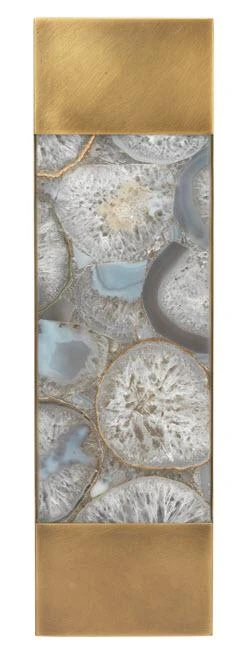 Sconces Jamie Young Leopold Framed Rectangle Wall Sconce In Agate Resin & Antique Brass 3 Sconces Jamie Young Leopold Framed Rectangle Wall Sconce In Agate Resin & Antique Brass