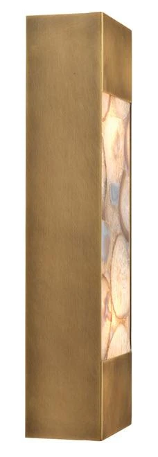 Sconces Jamie Young Leopold Framed Rectangle Wall Sconce In Agate Resin & Antique Brass 5 Sconces Jamie Young Leopold Framed Rectangle Wall Sconce In Agate Resin & Antique Brass