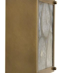 Jamie Young Leopold Framed Square Wall Sconce In Agate Resin & Antique Brass Sconces