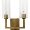 Jamie Young Linear Double Wall Sconce In Antique Brass Metal 1 Jamie Young Linear Double Wall Sconce In Antique Brass Metal
