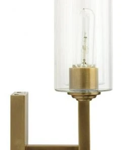 Jamie Young Linear Double Wall Sconce In Antique Brass Metal