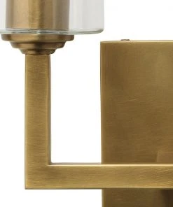 Jamie Young Linear Double Wall Sconce In Antique Brass Metal