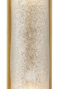 Jamie Young Moet Double Rounded Sconce In Textured Melted Ice Glass & Antique Brass Metal