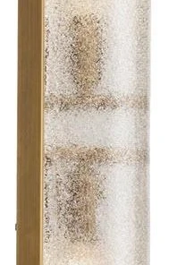Jamie Young Moet Double Rounded Sconce In Textured Melted Ice Glass & Antique Brass Metal