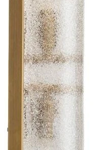 Jamie Young Moet Double Rounded Sconce In Textured Melted Ice Glass & Antique Brass Metal