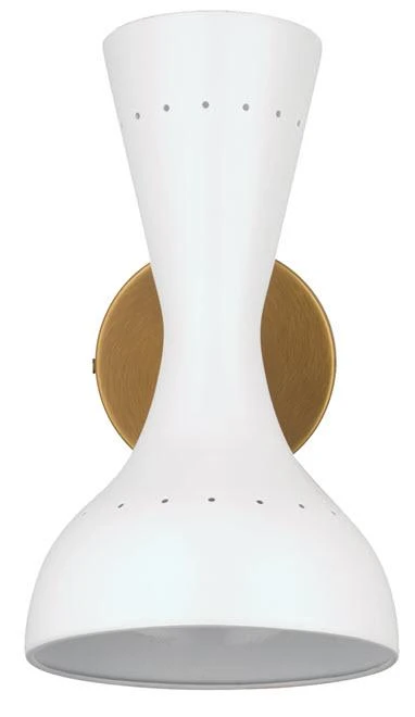 Sconces Jamie Young Pisa Wall Sconce In White Lacquer & Antique Brass Metal 3 Sconces Jamie Young Pisa Wall Sconce In White Lacquer & Antique Brass Metal