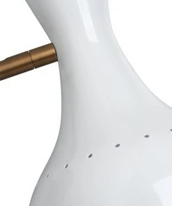 Sconces Jamie Young Pisa Wall Sconce In White Lacquer & Antique Brass Metal