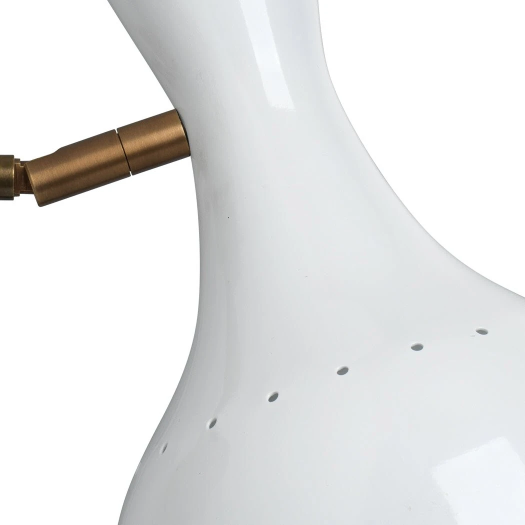 Sconces Jamie Young Pisa Wall Sconce In White Lacquer & Antique Brass Metal 4 Sconces Jamie Young Pisa Wall Sconce In White Lacquer & Antique Brass Metal