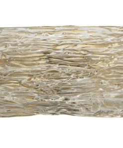 Jamie Young Swan Curved Glass Sconce, Small In Clear Textured Glass & Antique Brass Metal