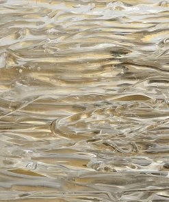 Jamie Young Swan Curved Glass Sconce, Small In Clear Textured Glass & Antique Brass Metal