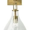 Jamie Young Tear Drop Hanging Wall Sconce In Clear Glass And Antique Brass Sconces 1 Jamie Young Tear Drop Hanging Wall Sconce In Clear Glass And Antique Brass Sconces