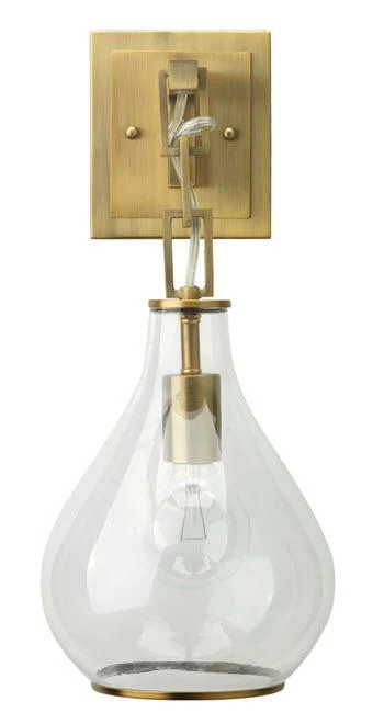 Jamie Young Tear Drop Hanging Wall Sconce In Clear Glass And Antique Brass Sconces 3 Jamie Young Tear Drop Hanging Wall Sconce In Clear Glass And Antique Brass Sconces