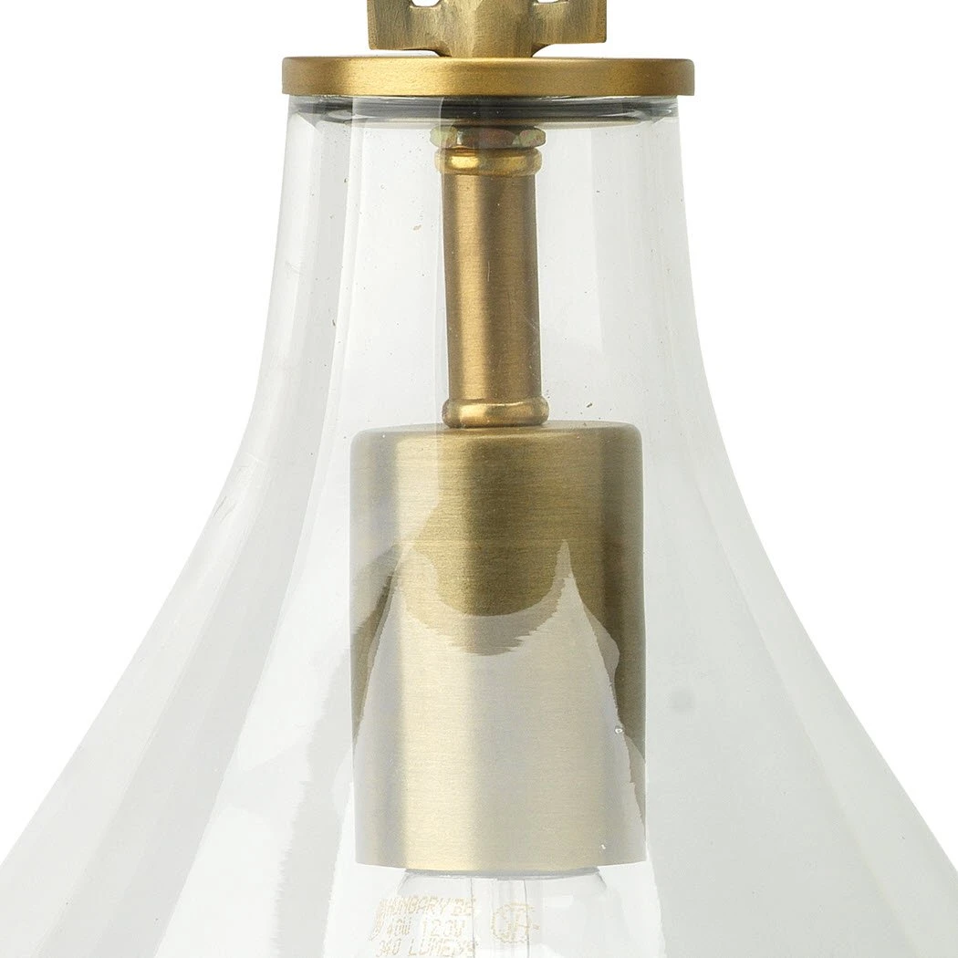 Jamie Young Tear Drop Hanging Wall Sconce In Clear Glass And Antique Brass Sconces 4 Jamie Young Tear Drop Hanging Wall Sconce In Clear Glass And Antique Brass Sconces
