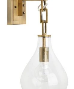 Jamie Young Tear Drop Hanging Wall Sconce In Clear Glass And Antique Brass Sconces 10 Jamie Young Tear Drop Hanging Wall Sconce In Clear Glass And Antique Brass Sconces