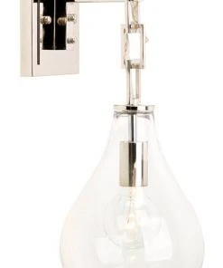 Jamie Young Tear Drop Hanging Wall Sconce In Clear Glass And Nickel Sconces 8 Jamie Young Tear Drop Hanging Wall Sconce In Clear Glass And Nickel Sconces