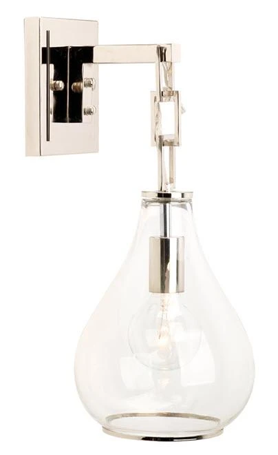 Jamie Young Tear Drop Hanging Wall Sconce In Clear Glass And Nickel Sconces 5 Jamie Young Tear Drop Hanging Wall Sconce In Clear Glass And Nickel Sconces