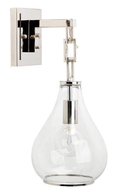 Jamie Young Tear Drop Hanging Wall Sconce In Clear Glass And Nickel Sconces 6 Jamie Young Tear Drop Hanging Wall Sconce In Clear Glass And Nickel Sconces