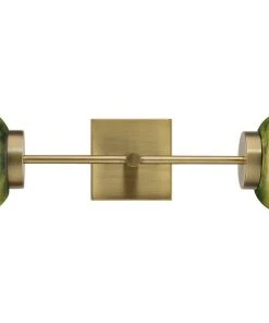 Sconces Jamie Young Vapor Double Sconce In Antique Brass & Aqua Metallic Glass 14 Sconces Jamie Young Vapor Double Sconce In Antique Brass & Aqua Metallic Glass