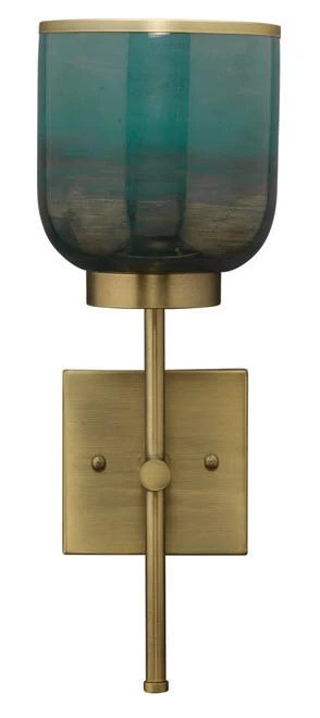 Sconces Jamie Young Vapor Single Sconce In Antique Brass & Aqua Metallic Glass 3 Sconces Jamie Young Vapor Single Sconce In Antique Brass & Aqua Metallic Glass