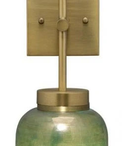 Sconces Jamie Young Vapor Single Sconce In Antique Brass & Aqua Metallic Glass 14 Sconces Jamie Young Vapor Single Sconce In Antique Brass & Aqua Metallic Glass