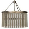 Jamie Young Andromeda Chandelier In Champagne Leaf Metal & Glass Tubes All Lighting