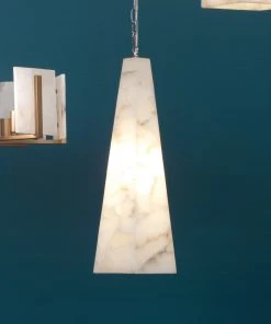 Jamie Young Borealis Tall Hexagon Pendant In Alabaster