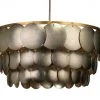 Jamie Young Calypso Three Tier Chandelier In Champagne Metal Leafing With Gold Leaf Trim All Lighting 1 Jamie Young Calypso Three Tier Chandelier In Champagne Metal Leafing With Gold Leaf Trim All Lighting