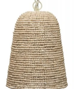 Jamie Young Canal Pendant In Off White Wood Beads All Lighting