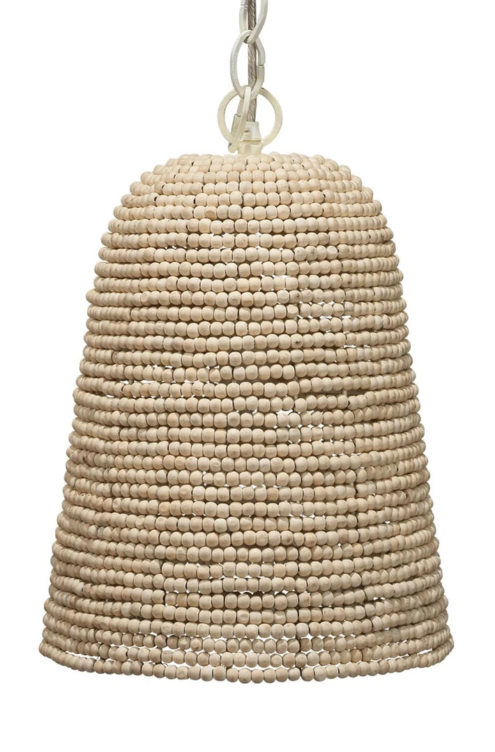 Jamie Young Canal Pendant In Off White Wood Beads All Lighting 3 Jamie Young Canal Pendant In Off White Wood Beads All Lighting