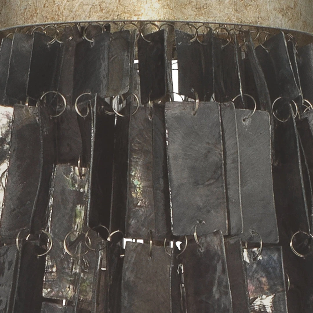 All Lighting Jamie Young Capsize Chandelier In Black Mother Of Pearl & Champagne Leaf Metal 6 All Lighting Jamie Young Capsize Chandelier In Black Mother Of Pearl & Champagne Leaf Metal