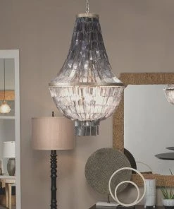 All Lighting Jamie Young Capsize Chandelier In Black Mother Of Pearl & Champagne Leaf Metal 12 All Lighting Jamie Young Capsize Chandelier In Black Mother Of Pearl & Champagne Leaf Metal