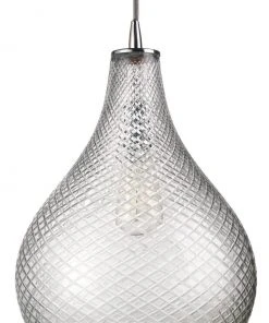 All Lighting Jamie Young Large Cut Glass Curved Pendant In Clear Glass