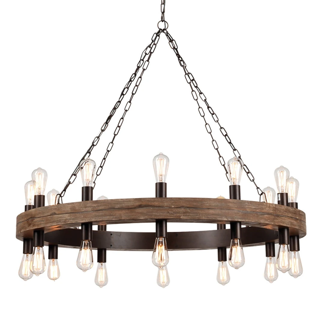 Jamie Young Cirque Chandelier, Medium In Salvaged Grey Oak & Oil Rubbed Bronze Metal All Lighting 4 Jamie Young Cirque Chandelier, Medium In Salvaged Grey Oak & Oil Rubbed Bronze Metal All Lighting
