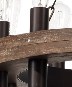 Jamie Young Cirque Chandelier, Medium In Salvaged Grey Oak & Oil Rubbed Bronze Metal All Lighting 9 Jamie Young Cirque Chandelier, Medium In Salvaged Grey Oak & Oil Rubbed Bronze Metal All Lighting