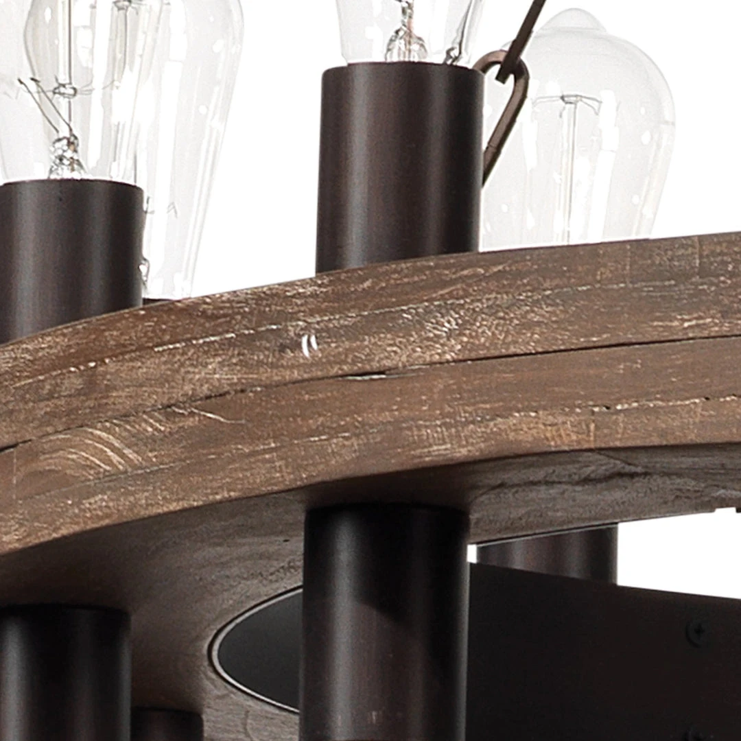 Jamie Young Cirque Chandelier, Medium In Salvaged Grey Oak & Oil Rubbed Bronze Metal All Lighting 6 Jamie Young Cirque Chandelier, Medium In Salvaged Grey Oak & Oil Rubbed Bronze Metal All Lighting