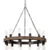 Jamie Young Cirque Chandelier, Small In Salvaged Grey Oak & Oil Rubbed Bronze Metal All Lighting