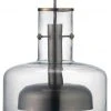 Jamie Young Clyde Pendant In Clear Glass With Gun Metal Hardware All Lighting