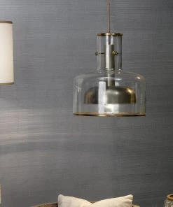 Jamie Young Clyde Pendant In Clear Glass With Gun Metal Hardware All Lighting