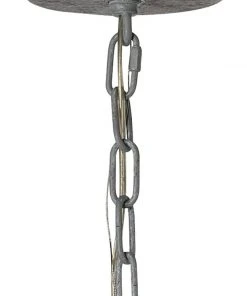 Jamie Young Concord 8 Light Chandelier In Grey Plaster W/ White Linen Shades 8 Jamie Young Concord 8 Light Chandelier In Grey Plaster W/ White Linen Shades