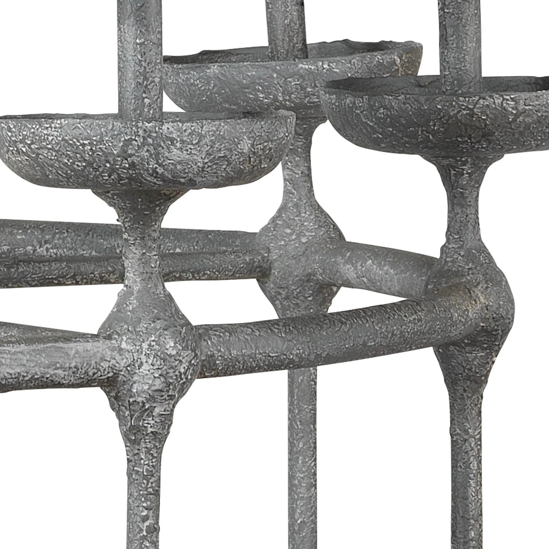 Jamie Young Concord 8 Light Chandelier In Grey Plaster W/ White Linen Shades 6 Jamie Young Concord 8 Light Chandelier In Grey Plaster W/ White Linen Shades