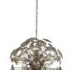 Jamie Young Constellation Round Chandelier In Antique Mercury Glass & Champagne Leaf Metal All Lighting