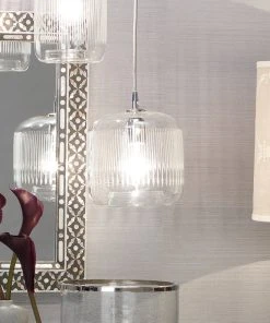 All Lighting Jamie Young Contour Pendant In Clear Glass With Nickel Hardware