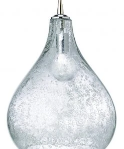 Jamie Young Large Curved Pendant In Clear Seeded Glass All Lighting