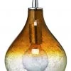 Jamie Young Small Curved Pendant In Amber Seeded Glass All Lighting