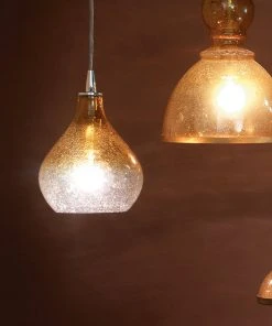 Jamie Young Small Curved Pendant In Amber Seeded Glass All Lighting 7 Jamie Young Small Curved Pendant In Amber Seeded Glass All Lighting